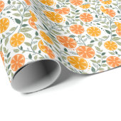 Elegante waterverf bloemen decoratief patroon show cadeaupapier (Rol Hoek)