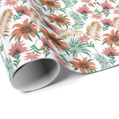 Elegante waterverf bloemen decoratief patroon show cadeaupapier (Rol Hoek)