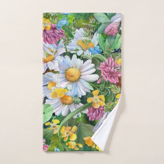 Elegante waterverf bloemen decoratieve eye-catchin bad handdoek (Handdoek)