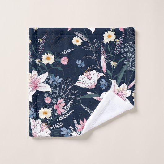 Elegante waterverf bloemen decoratieve eye-catchin bad handdoek (Wasdoekje)