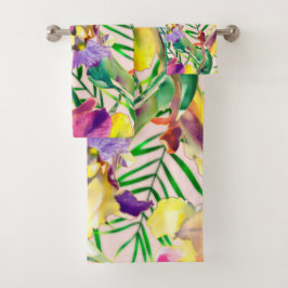 Elegante waterverf bloemen decoratieve eye-catchin bad handdoek