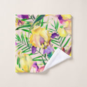 Elegante waterverf bloemen decoratieve eye-catchin bad handdoek (Wasdoekje)