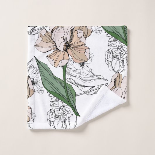 Elegante waterverf bloemen decoratieve eye-catchin bad handdoek (Wasdoekje)