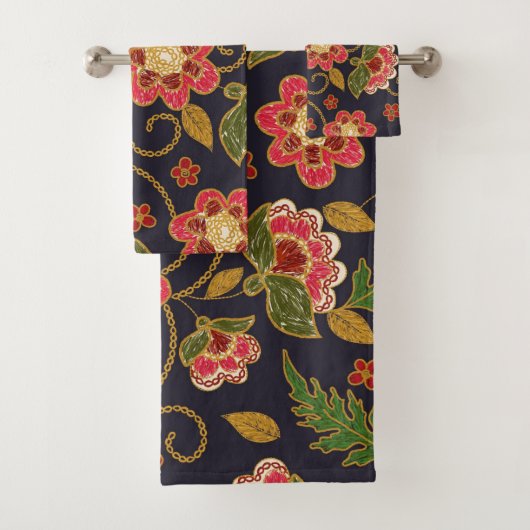 Elegante waterverf bloemen decoratieve eye-catchin bad handdoek (Insitu)