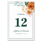 Elegante Waterverf Bloemen Emerald Groene Bruiloft Kaart (Achterkant)