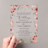 Elegante Waterverf Bloemen en groen bruiloft Acryl Uitnodigingen (Insitu (Draagbaar))