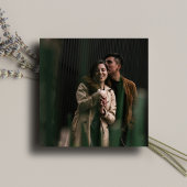 Elegante Waterverf Bloemen Foto Plein bruiloft Kaart