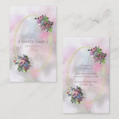 Elegante Waterverf Bloemen Goud Lijst Abstract Visitekaartje (Voorkant / Achterkant)