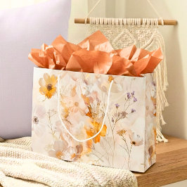 Elegante Waterverf Bloemen Groot Cadeauzakje