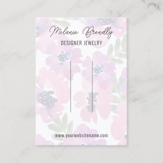 Elegante Waterverf Bloemen Haarklem Display Visitekaartje (Voorkant)