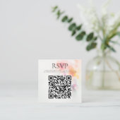 Elegante Waterverf Bloemen Huwelijk QR Code RSVP Informatiekaartje (Staand voorkant)