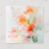 Elegante Waterverf Bloemen Huwelijk QR Code RSVP Informatiekaartje (Achterkant)