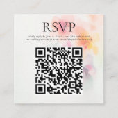 Elegante Waterverf Bloemen Huwelijk QR Code RSVP Informatiekaartje (Voorkant)