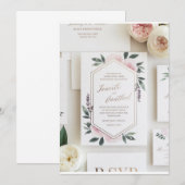 Elegante Waterverf Bloemen Huwelijksuitnodiging |  Kaart (Voorkant / Achterkant)