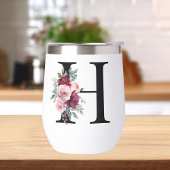 Elegante Waterverf Bloemen Initiaal Naam Monogram