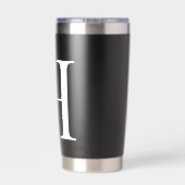 Elegante Waterverf Bloemen Initiaal Naam Monogram Geïsoleerde Drinkbeker (Achterkant)