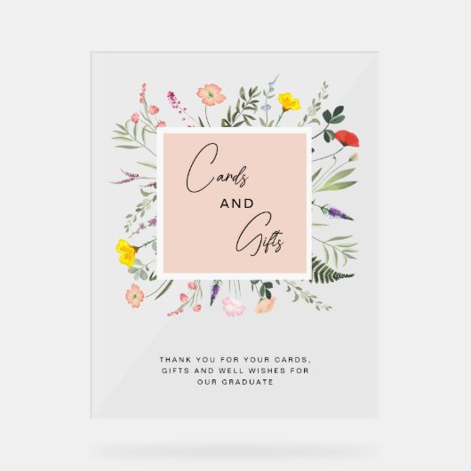 Elegante Waterverf Bloemen Kaarten & Geschenken Af Acryl Bord (Voorkant)