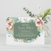 Elegante Waterverf Bloemen Koppels Baby shower Kaart (Staand voorkant)