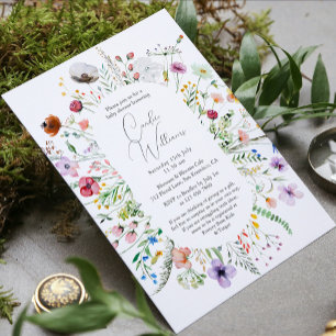 Elegante Waterverf Bloemen Koppels Baby shower Kaart