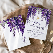 Elegante Waterverf Bloemen Lavendel Tuin bruiloft Save The Date