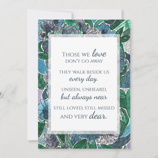 Elegante Waterverf Bloemen Lijstbare Condoleance (Voorkant)