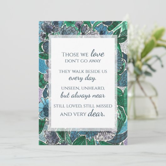 Elegante Waterverf Bloemen Lijstbare Condoleance (Staand voorkant)