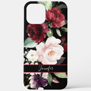 Elegante Waterverf Bloemen met Jouw naam Case-Mate iPhone Case
