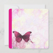 Elegante Waterverf Bloemen met Vlinder Bruiloft Kaart (Achterkant)