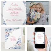 Elegante Waterverf Bloemen Moederdag Keepsake Kaart