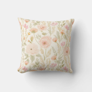 Elegante Waterverf Bloemen Naadloos Patroon Kussen