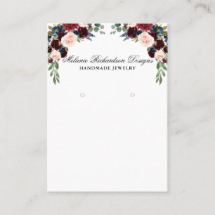 Elegante Waterverf Bloemen Oorbel Display Kaart Visitekaartje