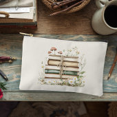 Elegante Waterverf Bloemen Oude Boeken  Etui