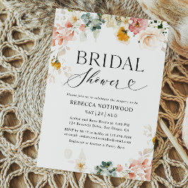 Elegante Waterverf Bloemen Pastel Vrijgezellenfees Kaart