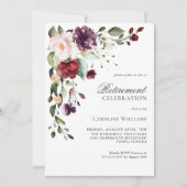 Elegante Waterverf Bloemen Pensioen Partij Kaart (Voorkant)