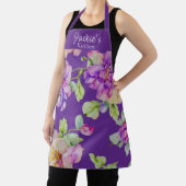 Elegante waterverf bloemen personaliseren naam schort (Insitu)