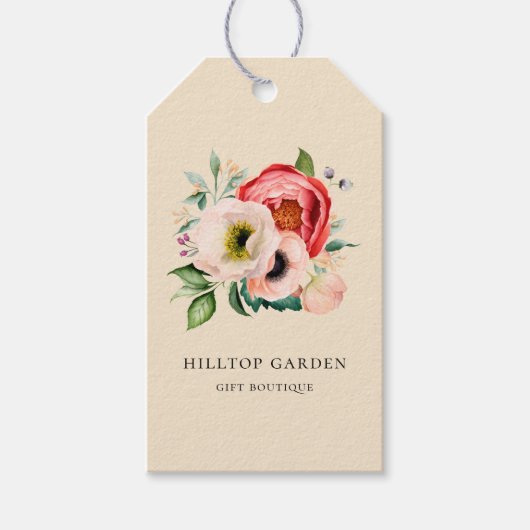 Elegante Waterverf Bloemen Prijs Labels Cadeaulabel (Voorkant)