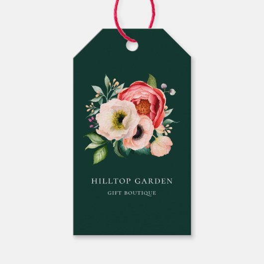 Elegante Waterverf Bloemen Prijs Labels Cadeaulabel (Voorkant)