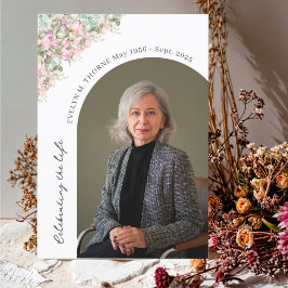Elegante Waterverf Bloemen Rouwfoto Condoleance