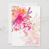 Elegante Waterverf Bloemen Roze en Sinaasappel bru Kaart (Achterkant)