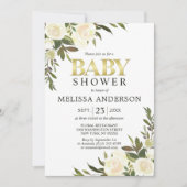 Elegante Waterverf Bloemen Roze Ivoor Baby shower Kaart (Voorkant)