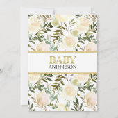 Elegante Waterverf Bloemen Roze Ivoor Baby shower Kaart (Achterkant)