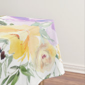 Elegante Waterverf Bloemen Rozen Geel Paars Tafelkleed (Voorbeeld)