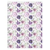 Elegante Waterverf Bloemen Rozen Lavendel Paarse Tafelkleed (Voorkant)