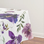 Elegante Waterverf Bloemen Rozen Lavendel Paarse Tafelkleed (Voorbeeld)