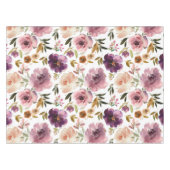 Elegante Waterverf Bloemen Rozen Roze Paarse Tafelkleed (Voorkant (Horizontaal))