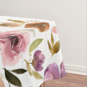 Elegante Waterverf Bloemen Rozen Roze Paarse Tafelkleed (Voorbeeld)