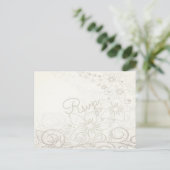 Elegante Waterverf Bloemen RSVP Huwelijksuitnodigi Briefkaart (Staand voorkant)