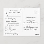 Elegante Waterverf Bloemen RSVP Huwelijksuitnodigi Briefkaart (Achterkant)