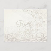 Elegante Waterverf Bloemen RSVP Huwelijksuitnodigi Briefkaart (Voorkant)