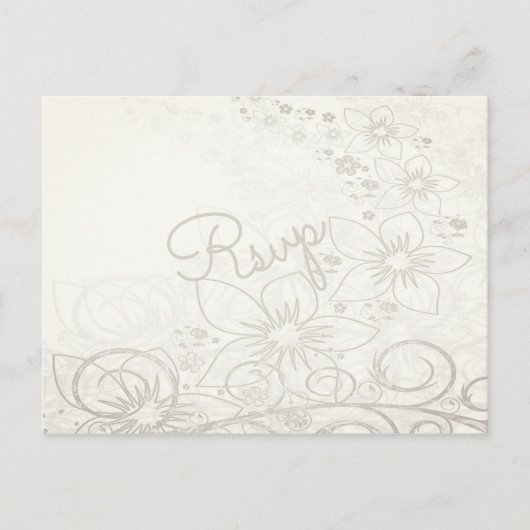 Elegante Waterverf Bloemen RSVP Huwelijksuitnodigi Briefkaart (Voorkant)